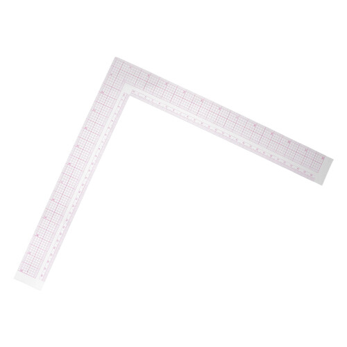 Raindrops Right Angle Ruler Plastic Pink Tailor Measuring Tool 1pack