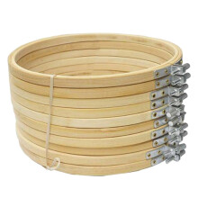 12Stk DIY Bambus Stickring Khaki Holzrahmen Für Kreuzstich Stickerei