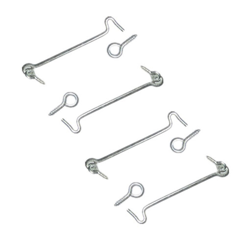 1 Pair Cabin Hook Silver Iron With Zinc Coating For Projects 2