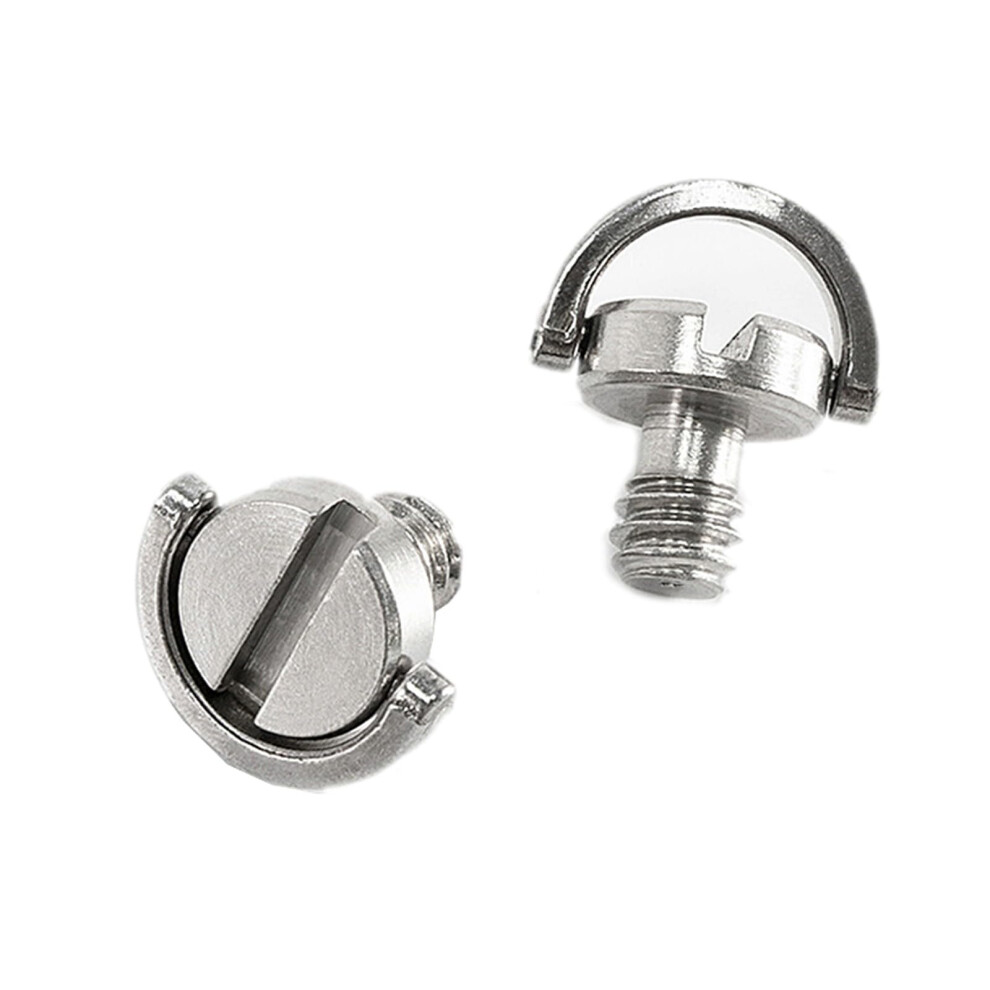 Stainless Steel D Ring Screws 1/4 Inch Pack Of 2 For Dslr Camera Tripod Monopod Lens Plates Metal Mounting 6447073298516