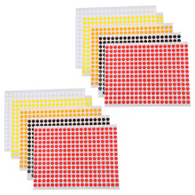 10 Sheets Color Coded Tags Office Round Self Adhesive Stickers Dot