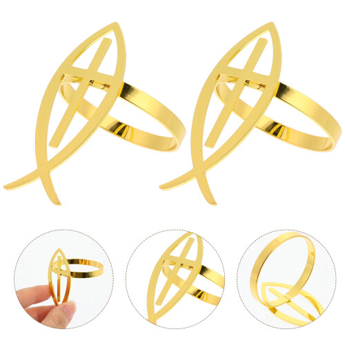 4 Pcs Cross Napkin Ring Elegant Buckles Decor Accessory 2