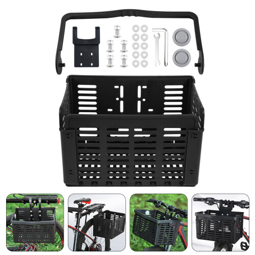 Raindrops Handlebar Basket For Bicycles Black Pp 1pack 8.9x12.4in 2