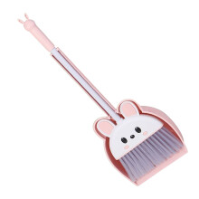 Rabbit Shape Broom And Dustpan Set Pink Plastic 1set