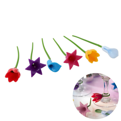 Wine Glass Tags Silicone 6pcs 12 X 4 X 3cm 2