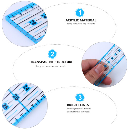 Patchwork Ruler Sewing Template Fabric Measure Transparent Acrylic 2