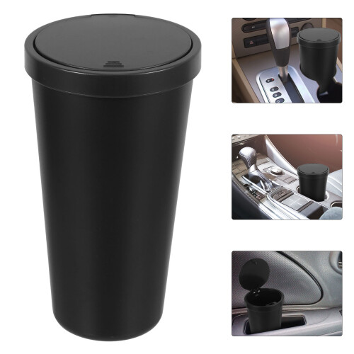 Car Trash Can With Lid Stylish Vehicle Storage Bin 2