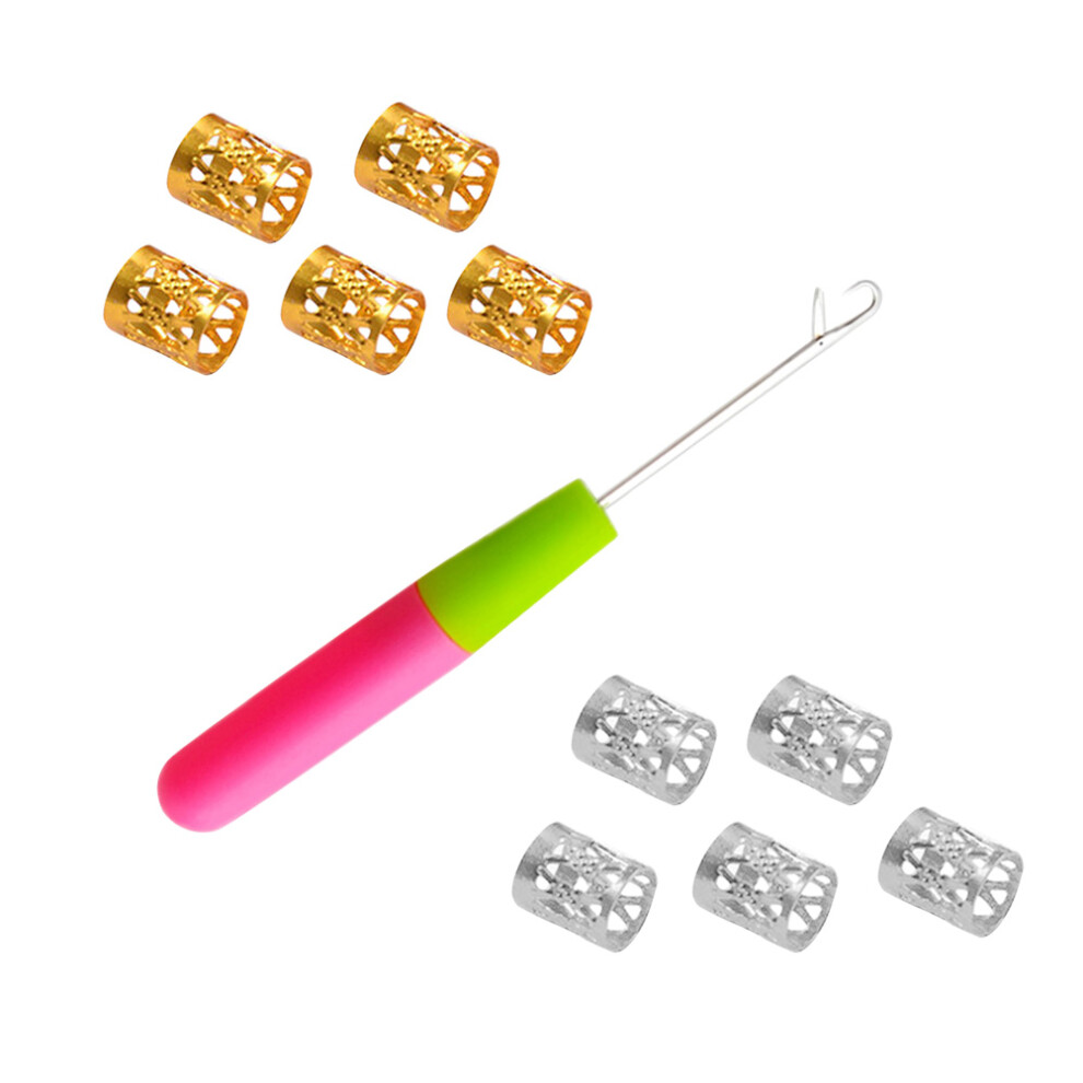 Totority Unisex 11 Pcs Hair Attachment For Braids Dreadlocks Braiding Beads Cuffs