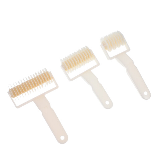Pizza Cutter Wheel Baking Tools Plastic White 3pcs