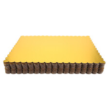 Wave Edge Corrugated Cake Platter 20pcs Golden For Baking