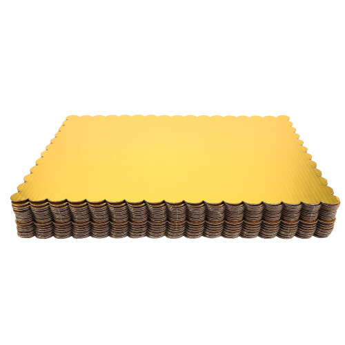 Wave Edge Corrugated Cake Platter 20pcs Golden For Baking