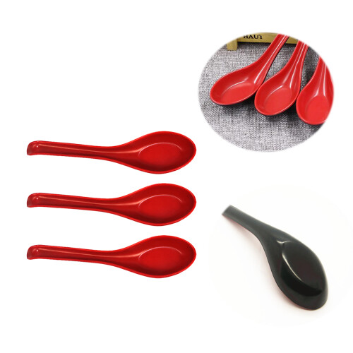 3pcs Large Serving Spoons Black Long Handle For Restaurants 1