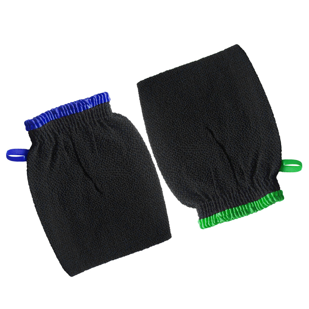 Vaguelly 2Pcs Shower Mittens Bath Gloves Stretchy Assorted Colors For Men Women