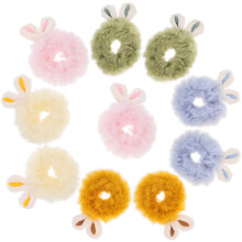 10Pièces Accessoires Oreilles Lapin Fourrure Douce Pour Femmes