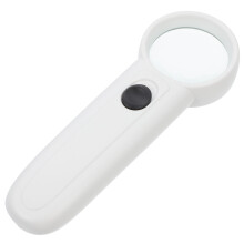 1Pc Portable Handheld Reading Magnifier White Plastic with LED Light