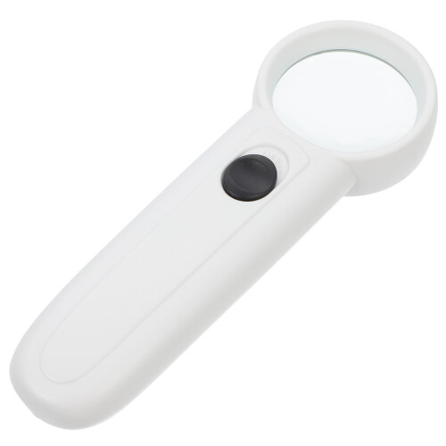 1Pc Portable Handheld Reading Magnifier White Plastic with LED Light