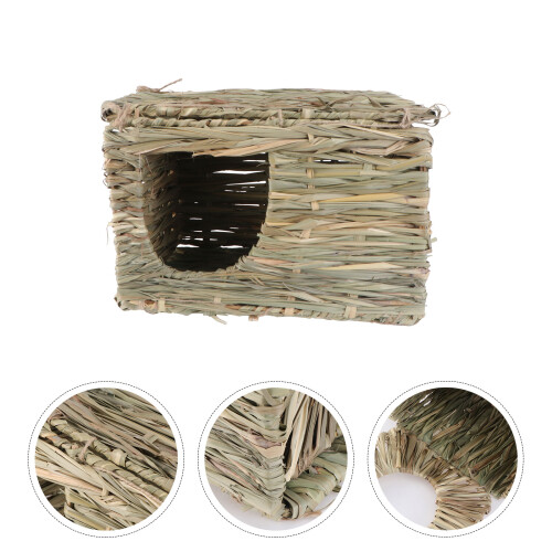 Gymnture Folding Bunny Grass House For Small Animals (Beige) 2