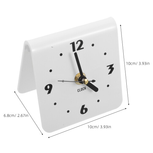 Silent Desk Clock White Acrylic For Home Use Minimalist Style 2