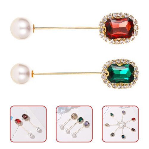 Wedding Brooch Elegant Design Assorted Color 2pcs 1