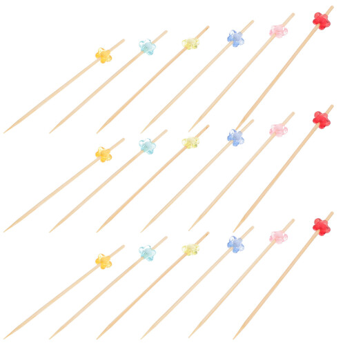 Fruit Picks Assorted Color 100pcs 4.72x0.39x0.20in 2