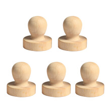 Raindrops 5 Pcs Name Solid Wood Round Handle Seal Diary Stamp Toddler
