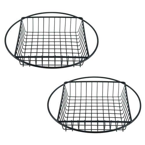 Fried Snack Basket Black Stainless Steel 2pcs