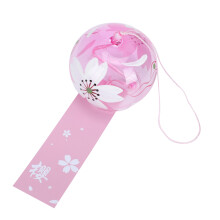 1Pc Rosy Glass Wind Chime Delicate Decorative Garden Hanging Bell