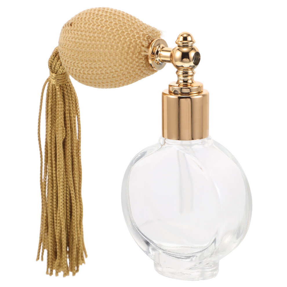 Vaguelly Clear Crystal Perfume Bottle With Gold Tassel Refillable Glass Atomizer