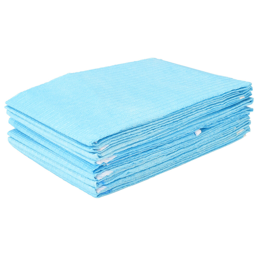 Vaguelly Eating Bib Adults Humanized Design Sky-Blue Paper 10Pcs