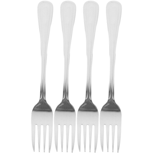 Stainless Steel Dessert Forks Classic Pointed Tip 4 Pcs Silver 1