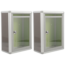 2pcs Lock Mailbox Acrylic Grey Wall Mounted Box For Home Use