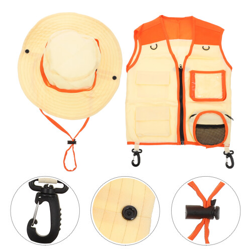 Kid Explorer Set Outdoor Activities Vest Hat For 2