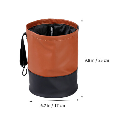 1set Car Garbage Bucket Black For Vehicle Use Space-Saving 2