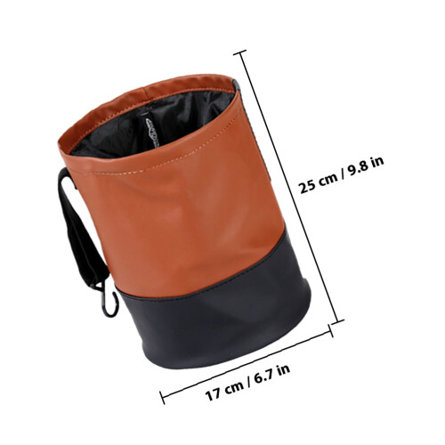 1set Car Garbage Bucket Black For Vehicle Use Space-Saving 1