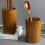 Natural Wood Kitchen Utensil Holder Compact Dining Table Organizer 5