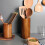 Natural Wood Kitchen Utensil Holder Compact Dining Table Organizer 3