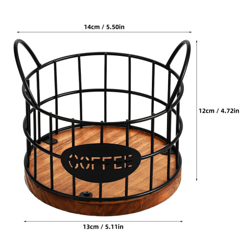 1 Set Coffee Organizer Espresso Holder Iron Wood Rustic Design 1