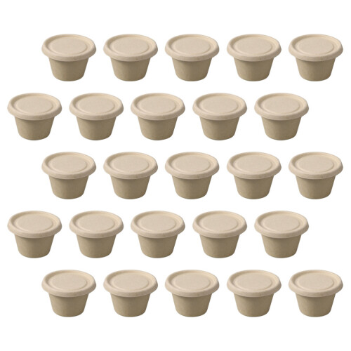 50pcs Seasoning Packing Cups Khaki Paper Pulp