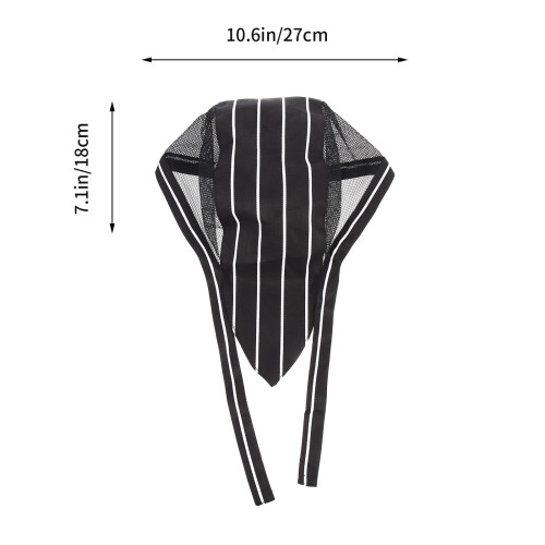 Elastic Cooking Cap Chef Hat Reusable Cotton Striped 1pcs 1