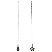2Pcs Golden Zinc Alloy Ceiling Fan Chain Durable Pull Chain Extension