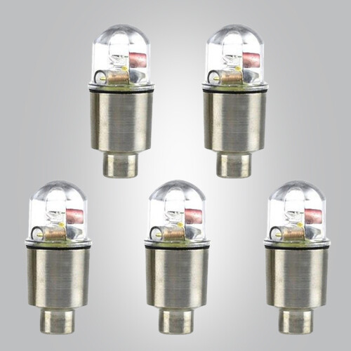10pcs Tire Light For Bike Cap Light Automatic Ride Silver Alloy 1