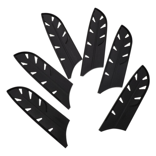 6Pcs Kitchen Plastic Cutter Sleeves Black Knife Protective Covers