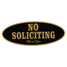 No Solicitors Sign For Front Door Acrylic Golden 1pcs