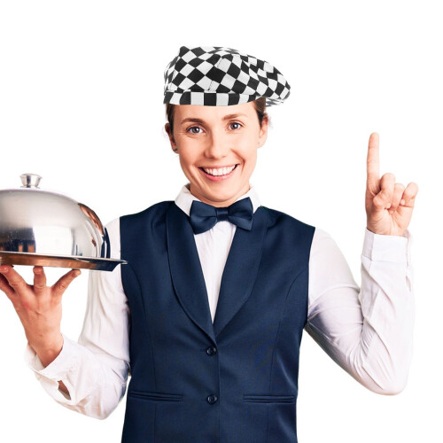 1Unisex Koksbaret Zwart-Wit Geruit Restaurants 2