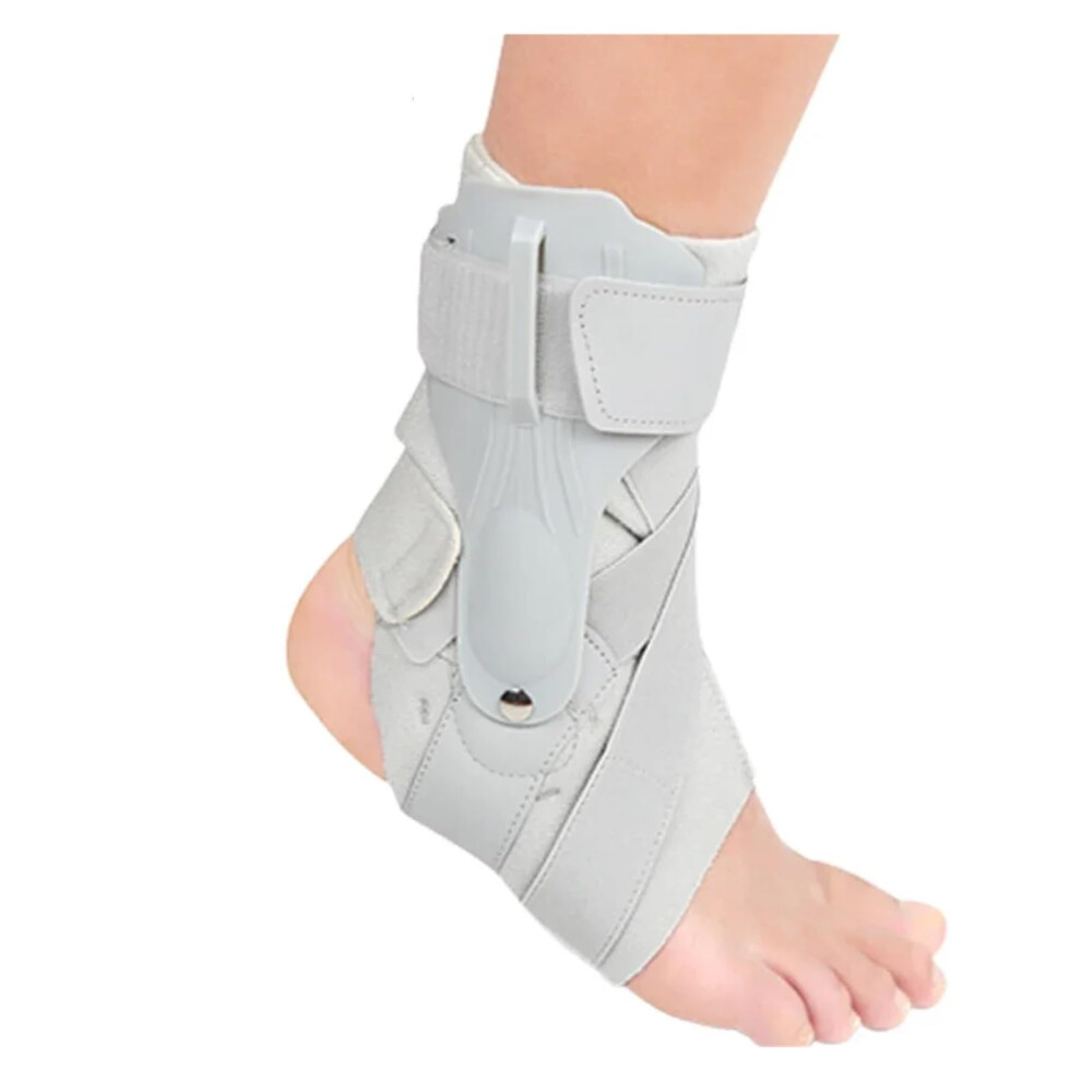 Gray Ankle Support Brace Adjustable Compression Strap For Ankle Sprain Stabilization, Plantar Fasciitis, M Size