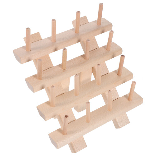 Solid Wood Storage Rack Office Wooden Folding Beech Bobbin Thread 1