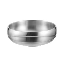 Stainless Steel Double Layer Food Serving Bowl Korean Noodle Bowl
