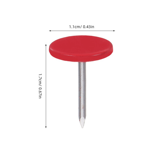Aesthetic Thumb Tacks Decorative Push Pin Red Iron 200pcs 1