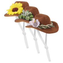 Raindrops Cowboy Hat Decor Felt Assorted Color 3pcs