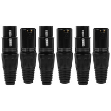 6St Zwarte Xlr Solder Type Microfoon Kabel Connector Plug